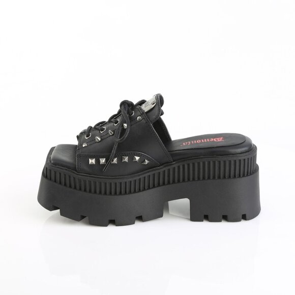 Demonia Wrath-03 Black Platform Sandals - Picture 4 of 5